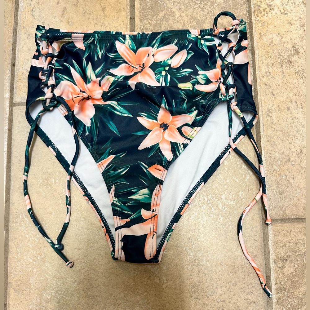 Floral High-Waisted Bikini Bottom